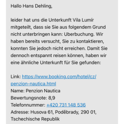 Wieder einmal eine Stornierung, aber problemlose Umbuchung am Marktplatz von Hradec Kralove