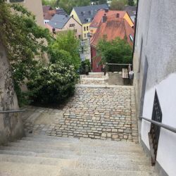 Treppen hinunter zum Zwingerrundweg