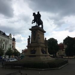 Reiterstandbild Georg von Podebrady, vor dem Gewitter